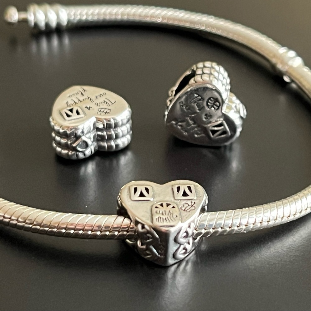 Sterling Silver Heart House Happy Place Charm